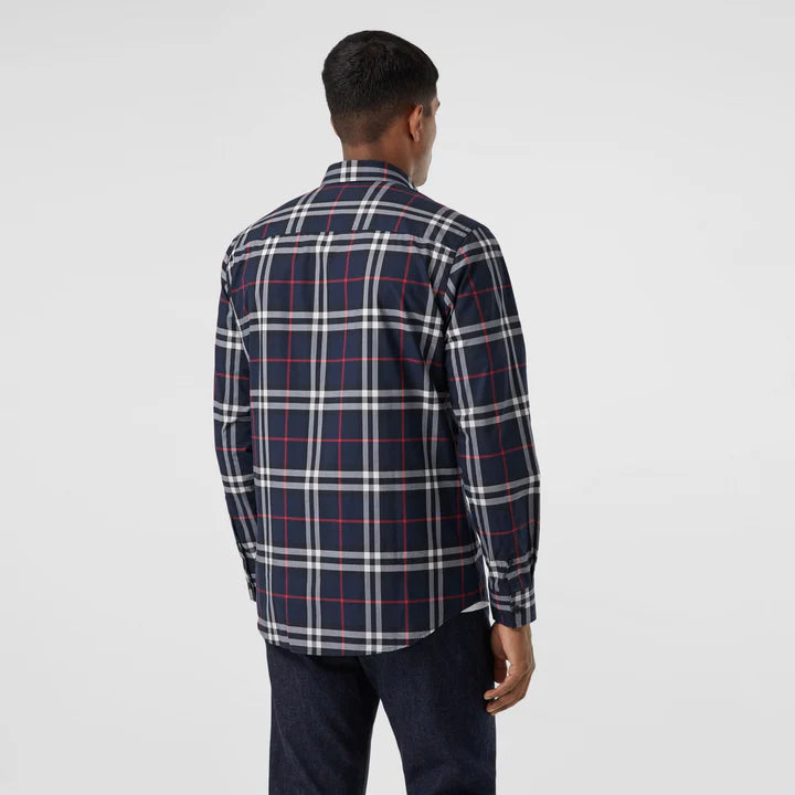 BURBERRY Caxton Shirt Navy Check