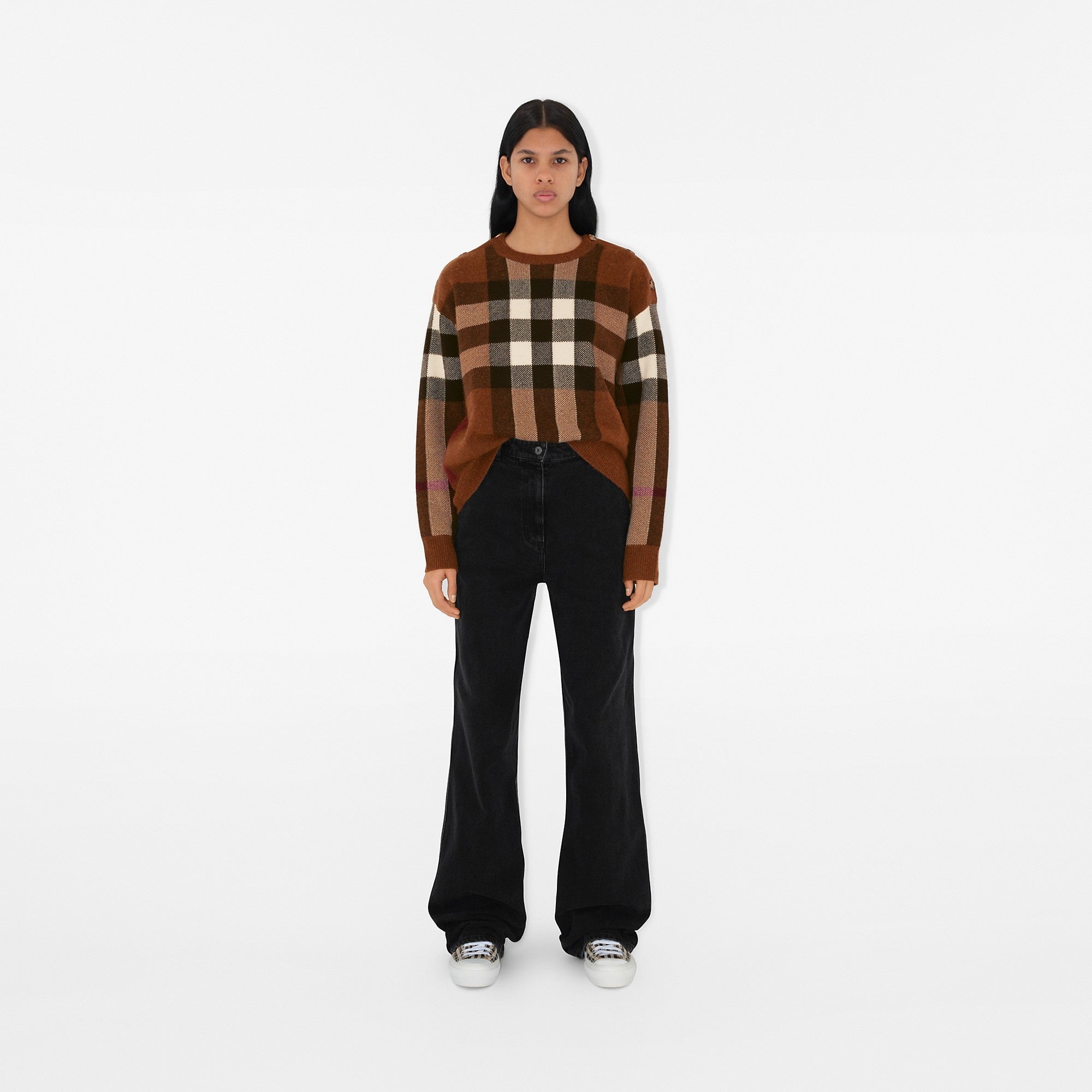 BURBERRY Check Wool Cashmere Sweater