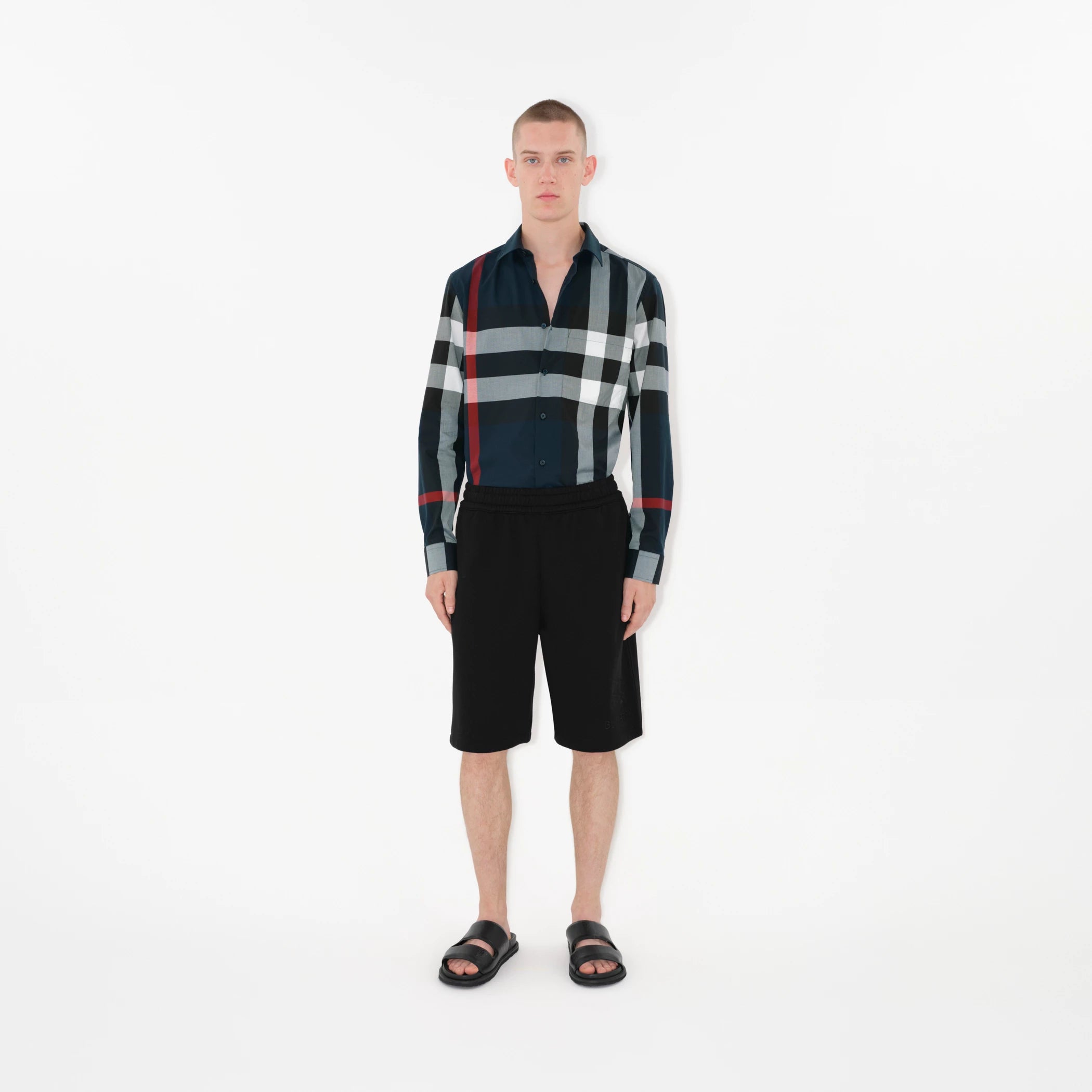 BURBERRY Somerton Shirt Navy Check