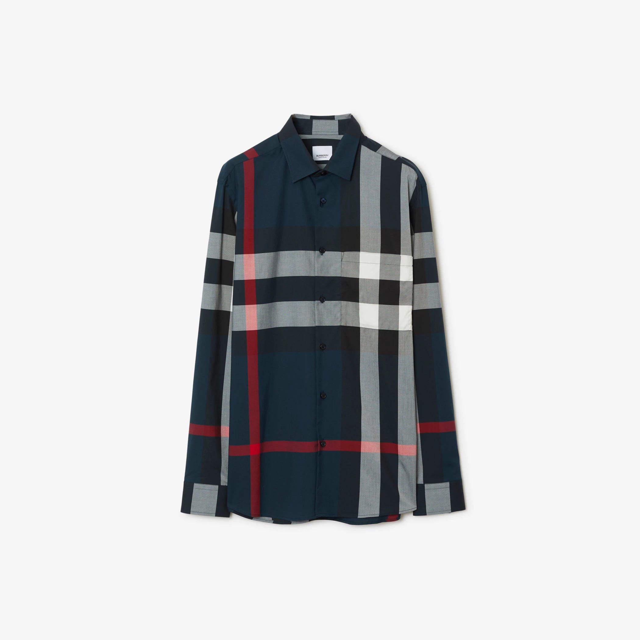 BURBERRY Somerton Shirt Navy Check