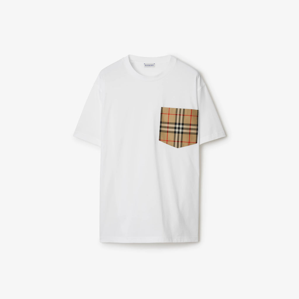BURBERRY Carrick T-shirt White with Check pocket
