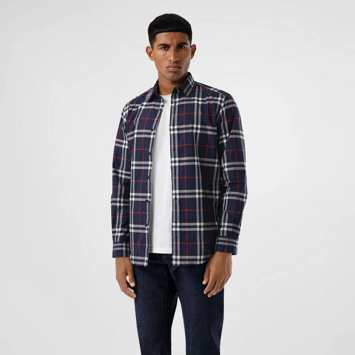 BURBERRY Caxton Shirt Navy Check