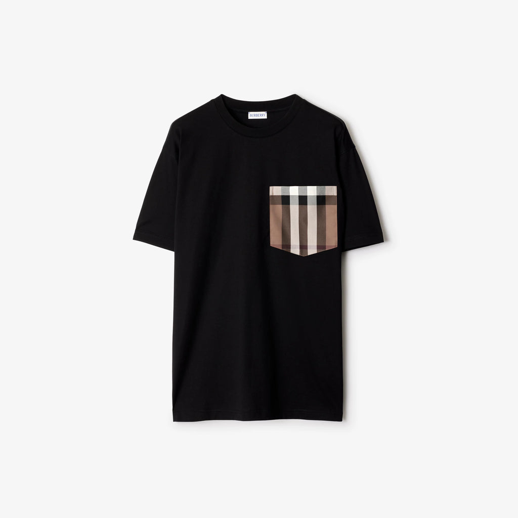 BURBERRY Carrick T-shirt Black with Check pocket