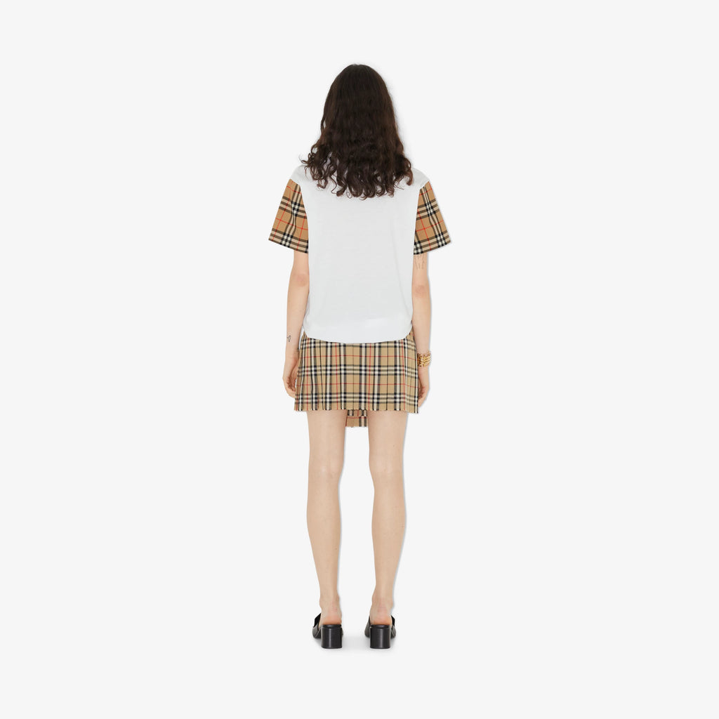 BURBERRY Carrick T-shirt White with Check sleeves