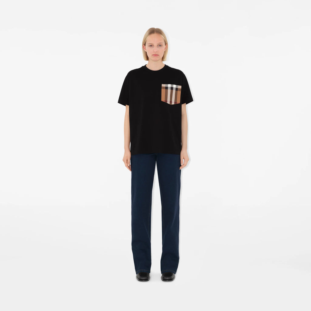 BURBERRY Carrick T-shirt Black with Check pocket