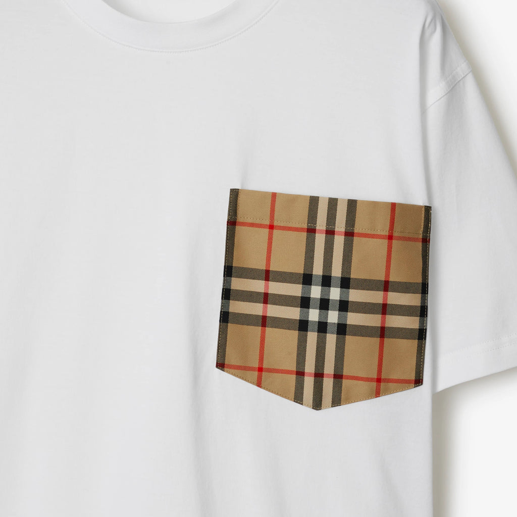 BURBERRY Carrick T-shirt White with Check pocket