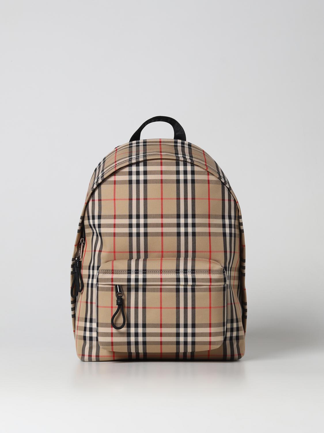 BURBERRY Nylon Backpack with Check Pattern