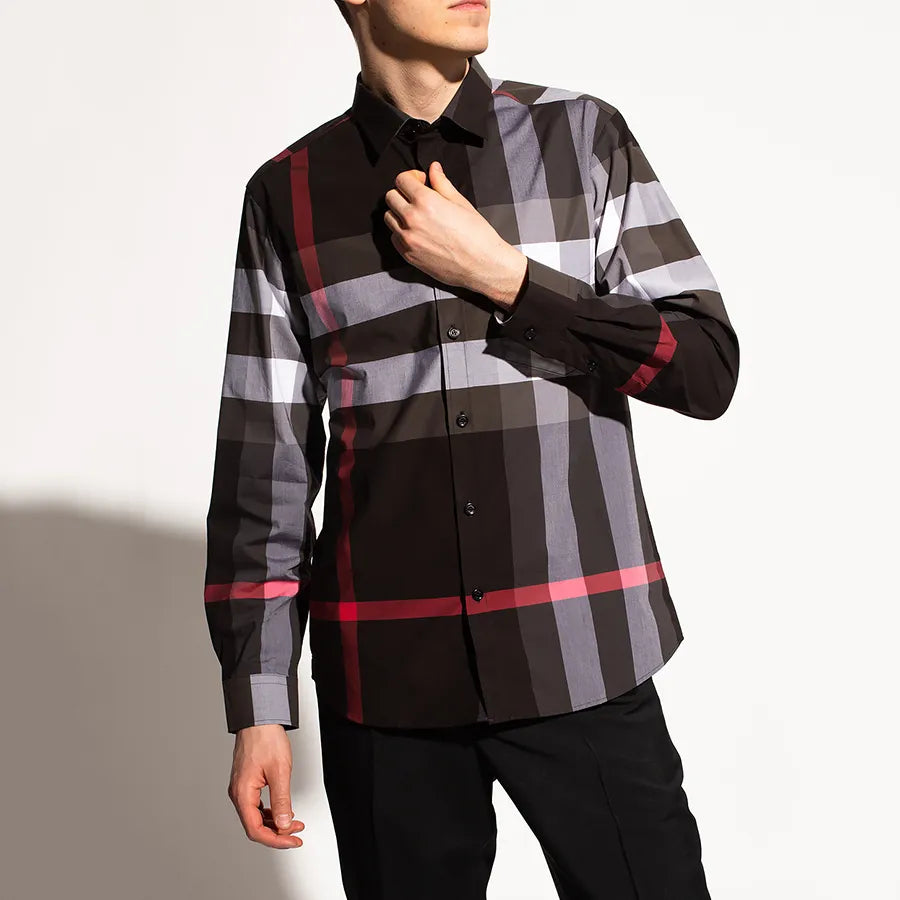 BURBERRY Somerton Shirt Charcoal Check