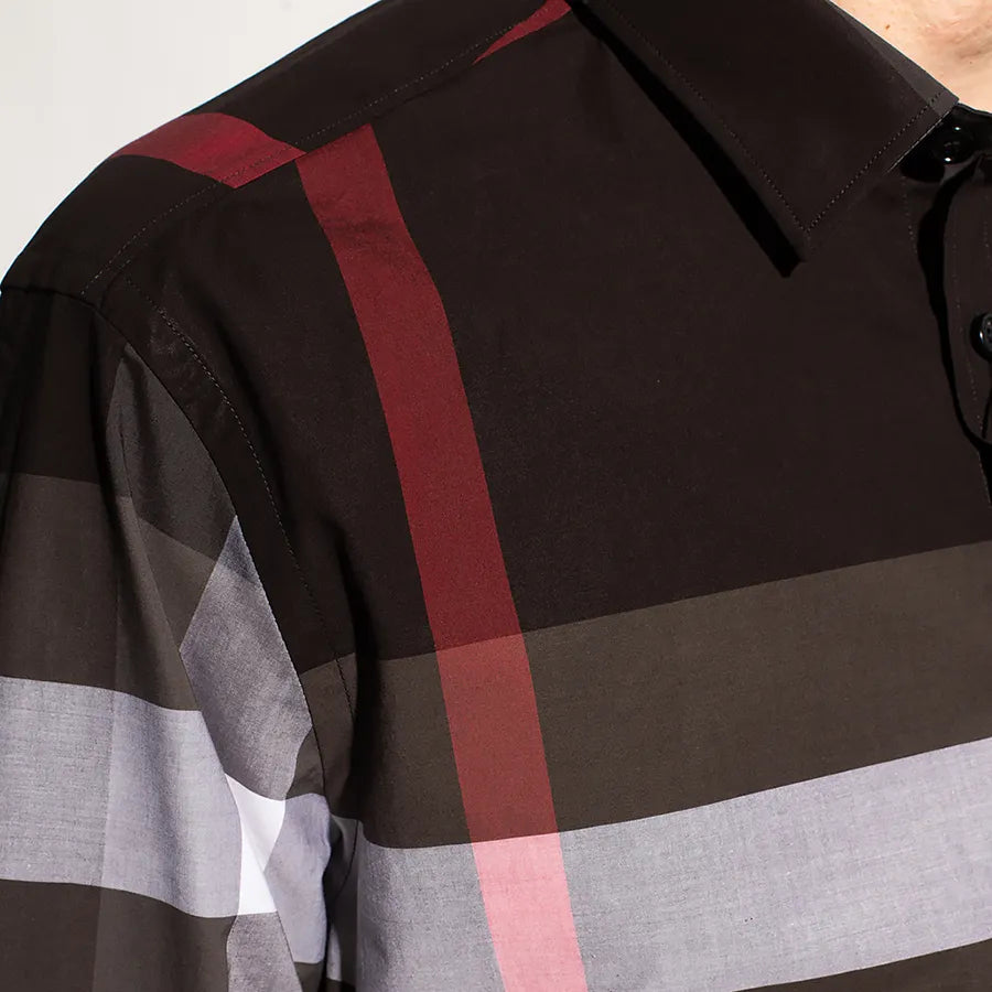 BURBERRY Somerton Shirt Charcoal Check