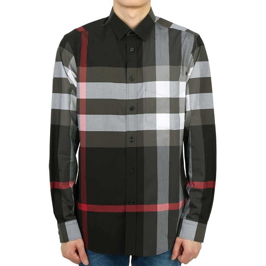 BURBERRY Somerton Shirt Charcoal Check