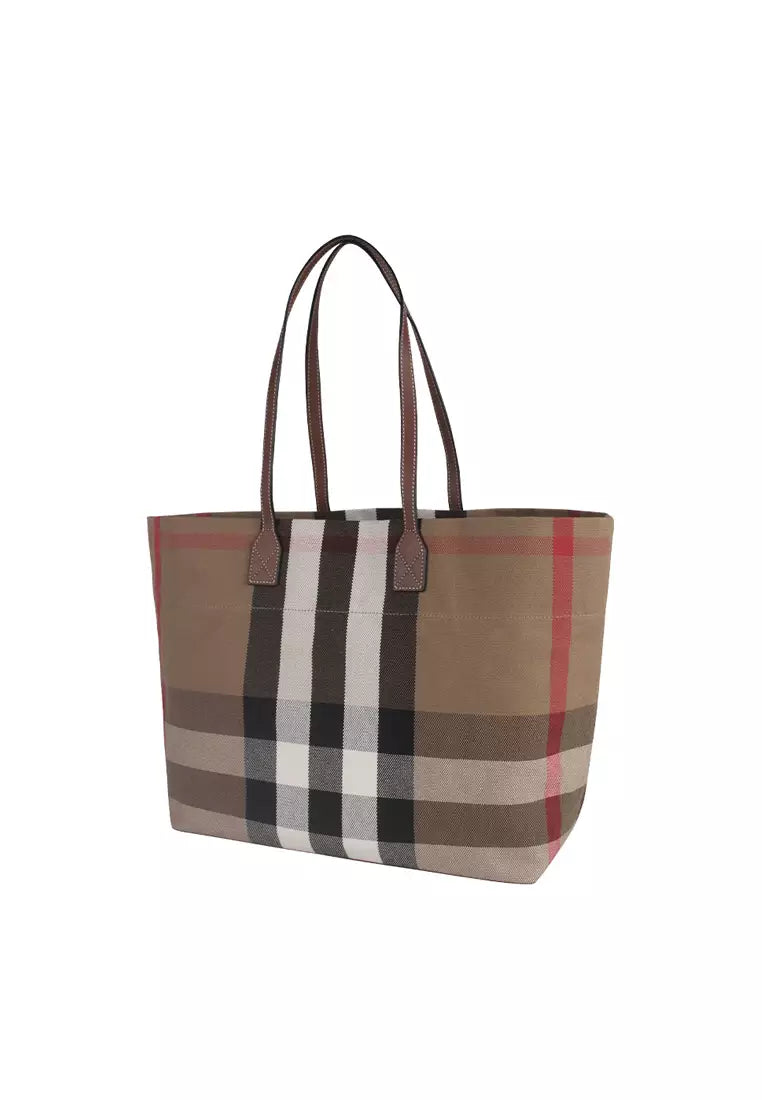 BURBERRY Check Canvas Tote