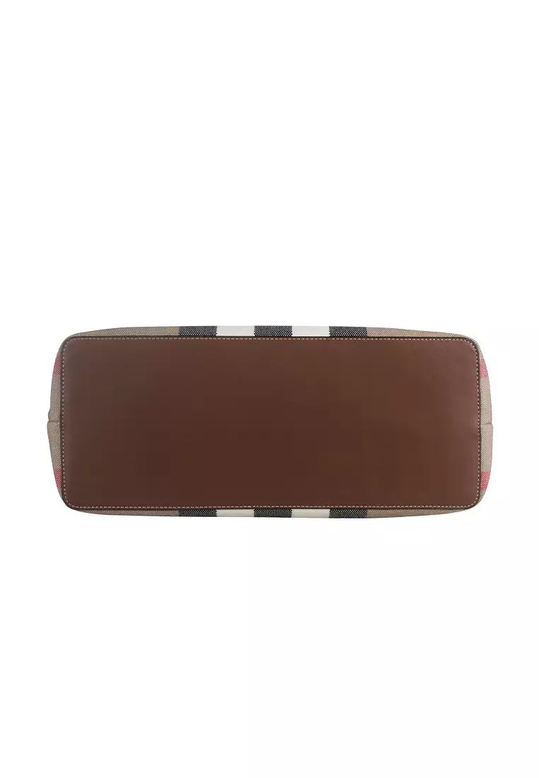 BURBERRY Check Canvas Tote