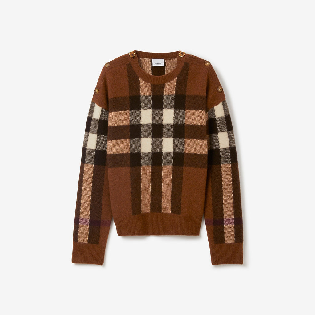 BURBERRY Check Wool Cashmere Sweater