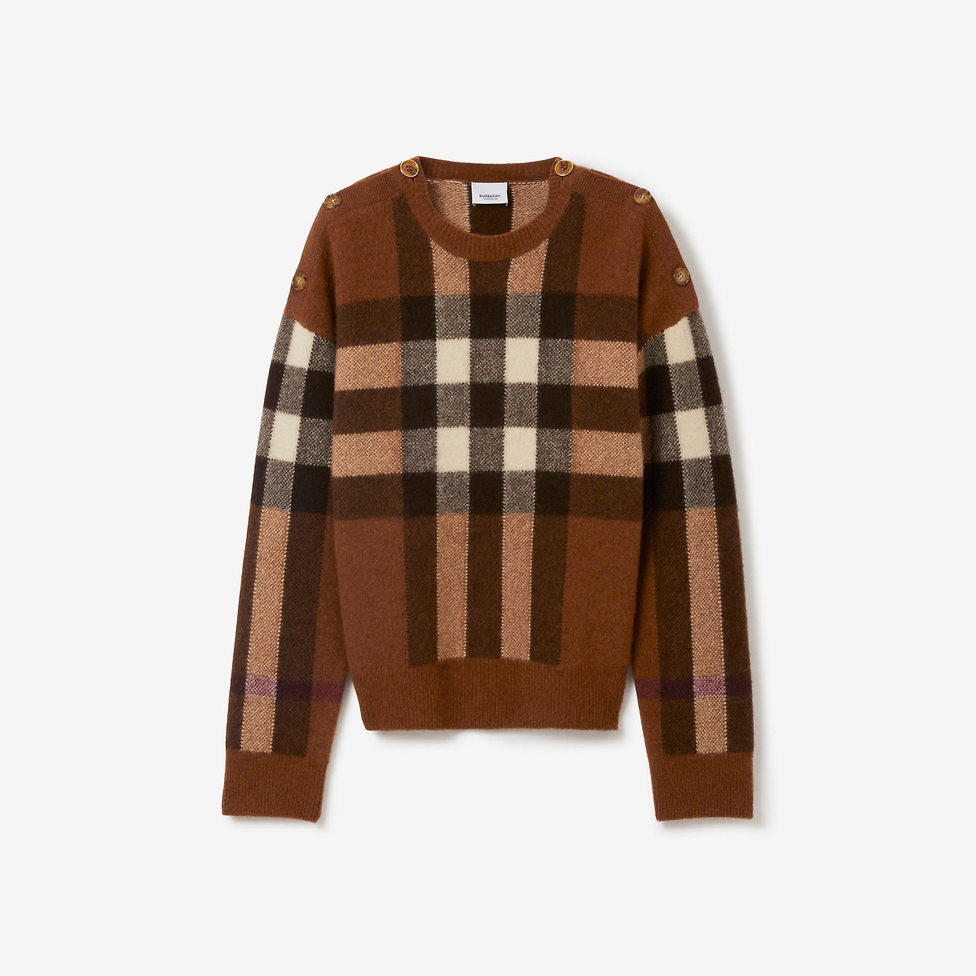 BURBERRY Check Wool Cashmere Sweater