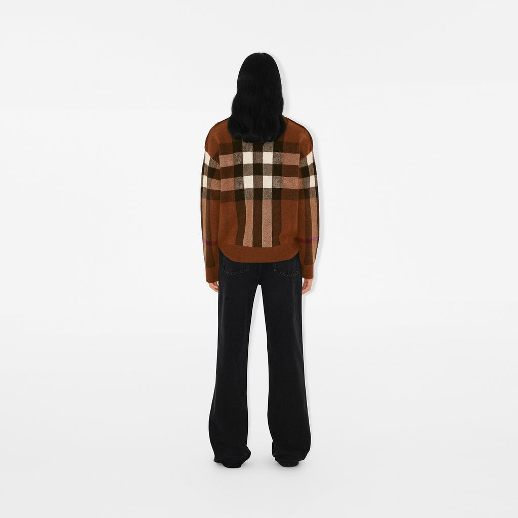 BURBERRY Check Wool Cashmere Sweater