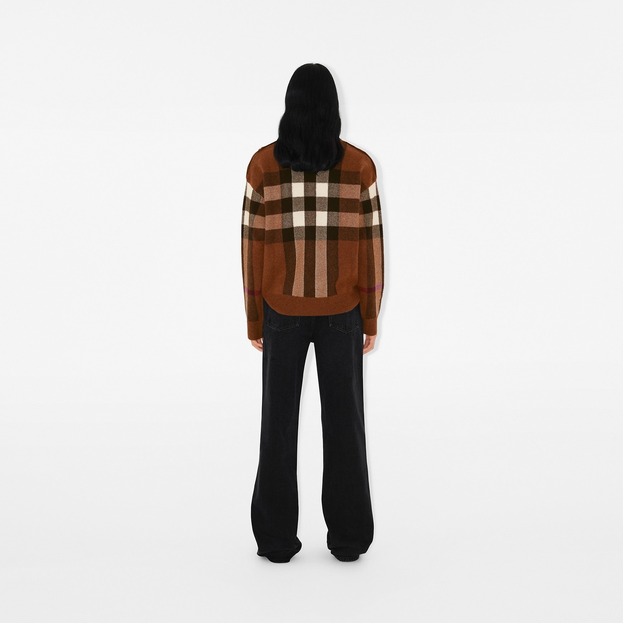 BURBERRY Check Wool Cashmere Sweater